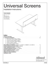 Allsteel Universal Screens Installation Instructions Manual