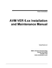 VoiceTrak AVM VER 6 Series Installation And Maintenance Manual