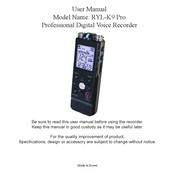 Record Your Life RYL-K9 Pro User Manual