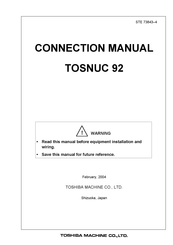 Toshiba TOSNUC 92 Connection Manual