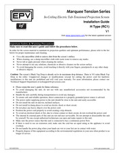 EPV Marquee Tension Series Installation Manual