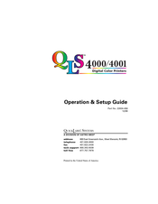 ASTRO-MED QuickLabel Systems QLS 4001 Installation & Setup Manual