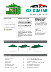 Extreme Canopy X5 RANGE Instructions & Care