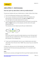 Jabra Elite 2 Quick Start Manual