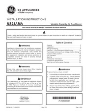 Haier GE NS23AMA Installation Instructions Manual
