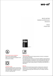 WE-EF KTX234 Installation And Maintenance Instructions Manual