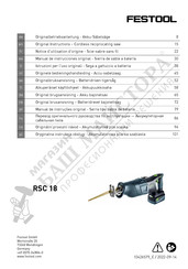 Festool RSC 18 5.0 EB-Plus Original Instructions Manual