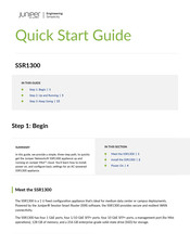 Juniper SSR1300 Quick Start Manual