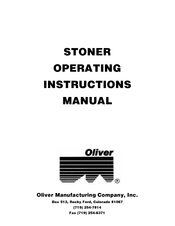 Oliver Stoner Operating Instructions Manual