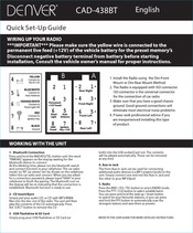 Denver CAD-438BT Quick Setup Manual
