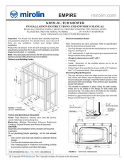 Mirolin EMPIRE KD53L Installation Instructions And Owner's Manual