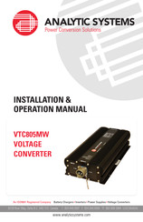 Analytic Systems VTC805MW Installation & Operation Manual