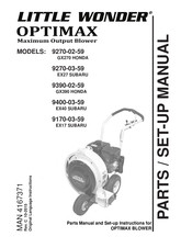 Little Wonder Optimax 9390-02-59 Setup Instructions