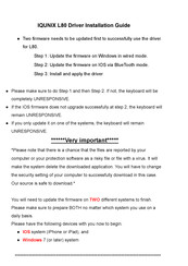 iQunix A80 Series Driver Installation Manual