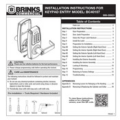 BRINKS BC40107 Installation Instructions Manual