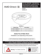 AMD DIrect TF-GFRC-FBWBR-30 Installation And Operating Instructions Manual