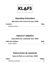 Klafs 16040 Operating Instructions Manual