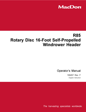 MacDon R85 Operator's Manual