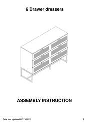 Baxton Studio Sawyer 6 Drawers Dresser Assembly Instruction Manual