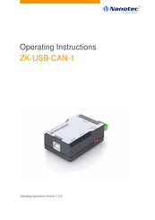 NANOTEC ZK-USB-CAN-1 Operating Instructions Manual