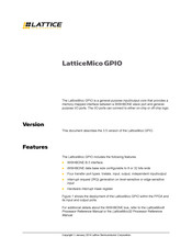 Lattice Semiconductor LatticeMico GPIO Manual