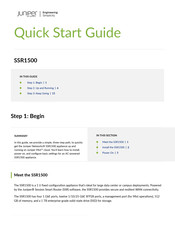 Juniper SSR1500 Quick Start Manual