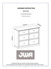 JWA MYERS 764410001 Assembly Instruction Manual