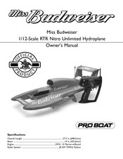 Pro Boat Miss Budweiser Owner's Manual