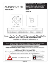 AMD DIrect FPB-25SFPSSF18TPSI-N Installation And Operating Instructions Manual