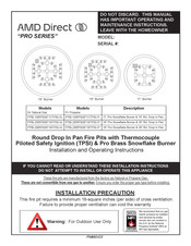 AMD DIrect FPB-19RPSSF11TPSI-P Installation And Operating Instructions Manual