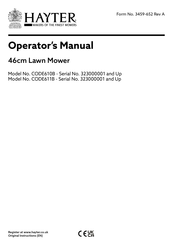 Hayter CODE611B Operator's Manual