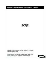 Invacare Power Wheel Chair P7E Owner's Operator And Maintenance Manual