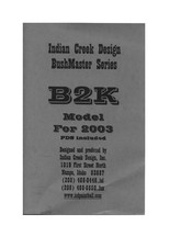 Indian Creek Design B2K Instruction Manual