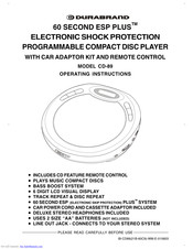 Durabrand 60 SECONDS ESP PLUS CD-89 Operating Instructions Manual