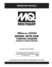 MULTIQUIP Mikasa MTR-35W Operation Manual