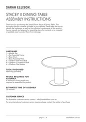 Sarah Ellison STACEY II Assembly Instruction