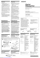 Sony XDP-4000X Operating Instructions  (primary manual) Operating Instructions