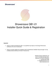 Showersave QB1-21C Installer Quick Manual