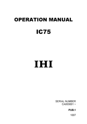 IHI IC75 Operation Manual