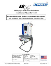 Carlisle IntelliSpray IS30 Installation And Quick Start Manual