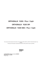DENTSPLY ORTHORALIX 9200 Plus Manual