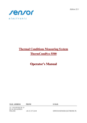 Sensor ThermCondSys 5500 Operator's Manual