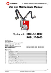 Klimawent 800O89 Use And Maintenance Manual