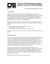 CAE Dynaco ST-70 Restoration Module Assembly, Installation And Adjustment Manual