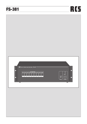 RCS FS-381 Quick Start Manual