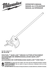 Milwaukee M18 FUEL QUIK-LOK 49-16-2738 Operator's Manual