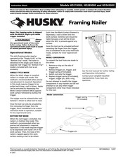 Husky HD289000 Instruction Sheet
