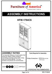 Furniture of America HFW-1784C6 Assembly Instructions Manual