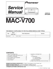 Pioneer MAC-V700 Service Manual