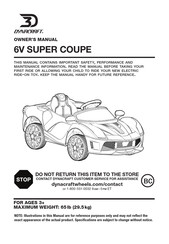 Dynacraft 6V SUPER COUPE Owner's Manual